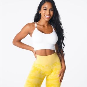 NVGTN White Flourish Sports Bra
